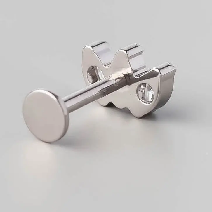 Triple Marquise CZ Labret in Clear Gem - Titanium - Image 3