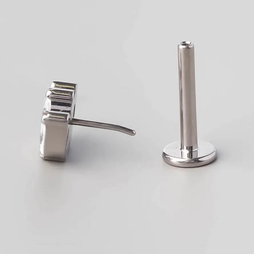 Triple Marquise CZ Labret in Clear Gem - Titanium - Image 4