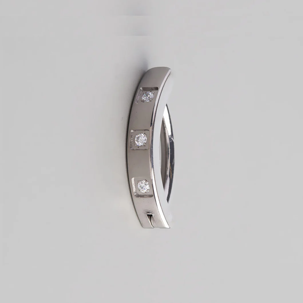 3 Star CZ Hinged Belly in Silver - Titanium