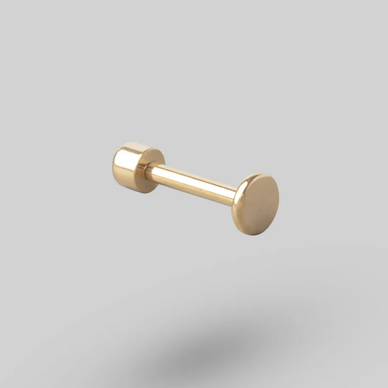 Bezel Set Clear Stone Top Labret in Gold - Titanium - Image 2