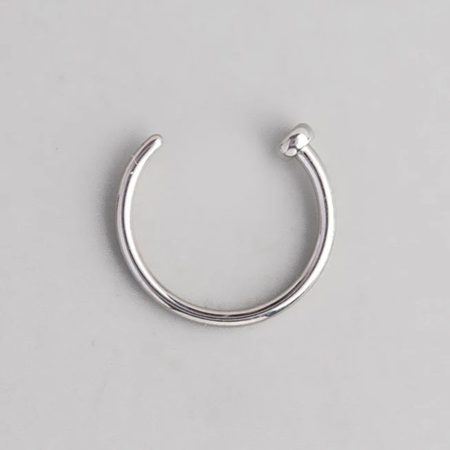 C Shape Nose Ring Flat End - Titanium