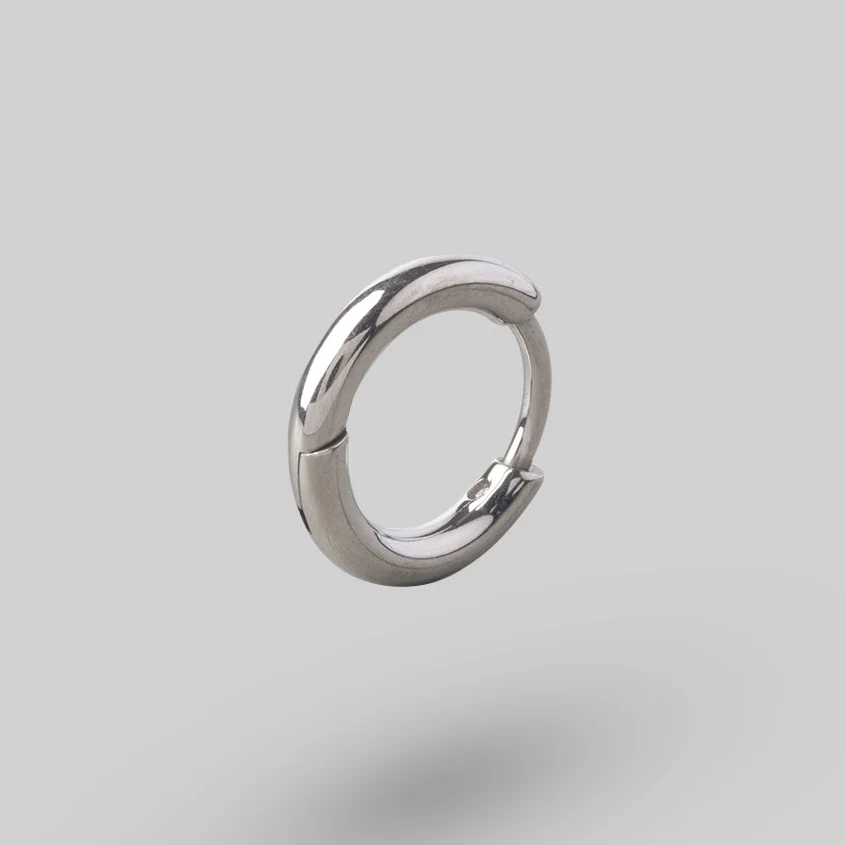 Classic Hoop in Silver (Pair) - Titanium