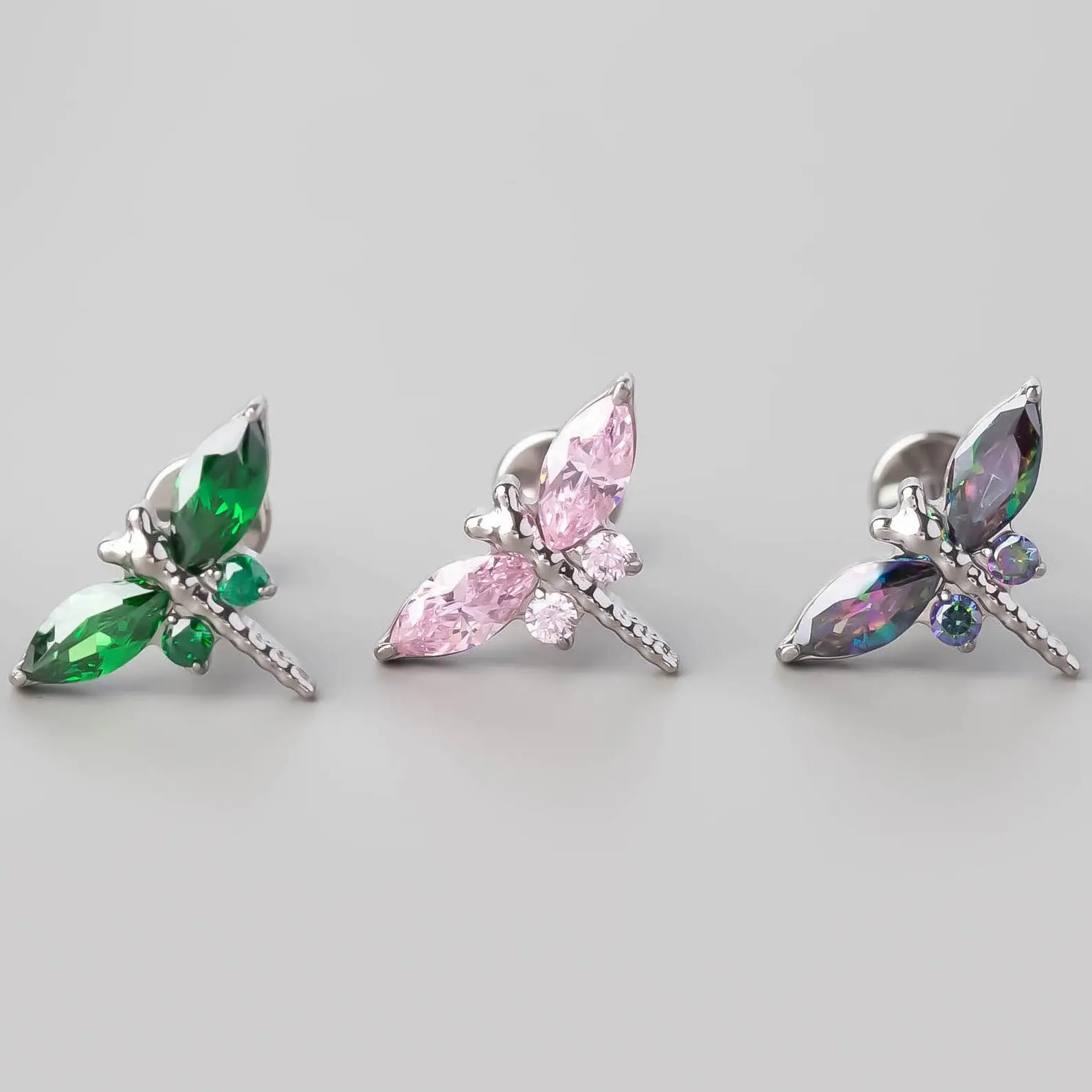 Dragonfly Labret in Pink - Titanium - Image 3