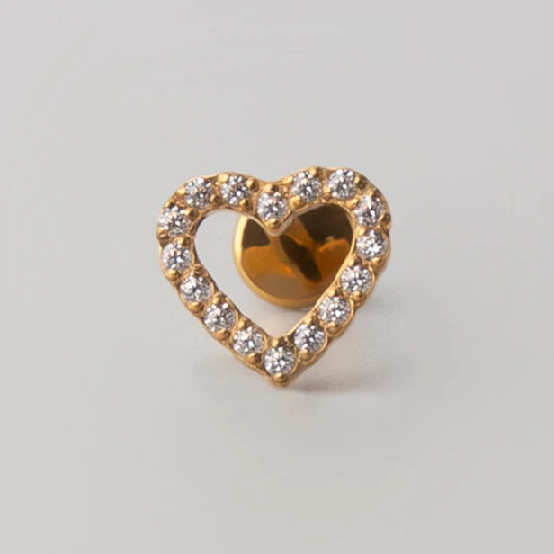 Celeste Heart Labret in Gold - Titanium