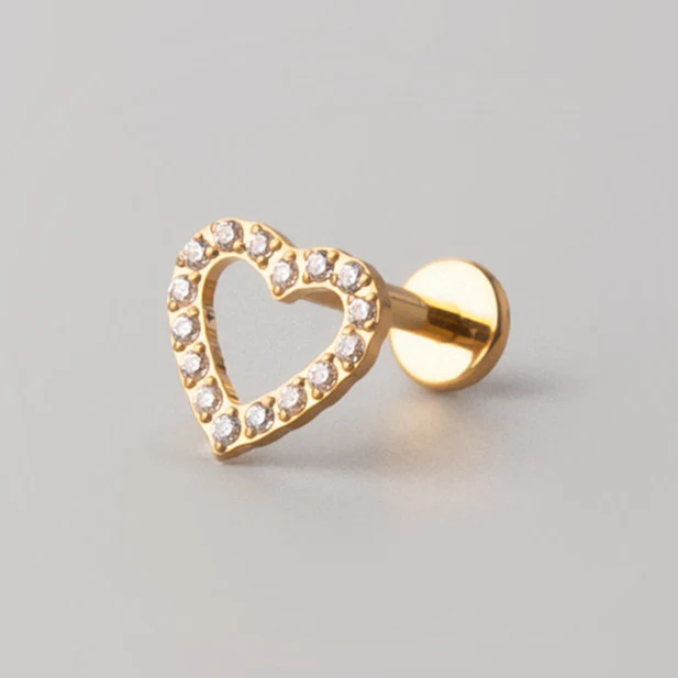 Celeste Heart Labret in Gold - Titanium - Image 2