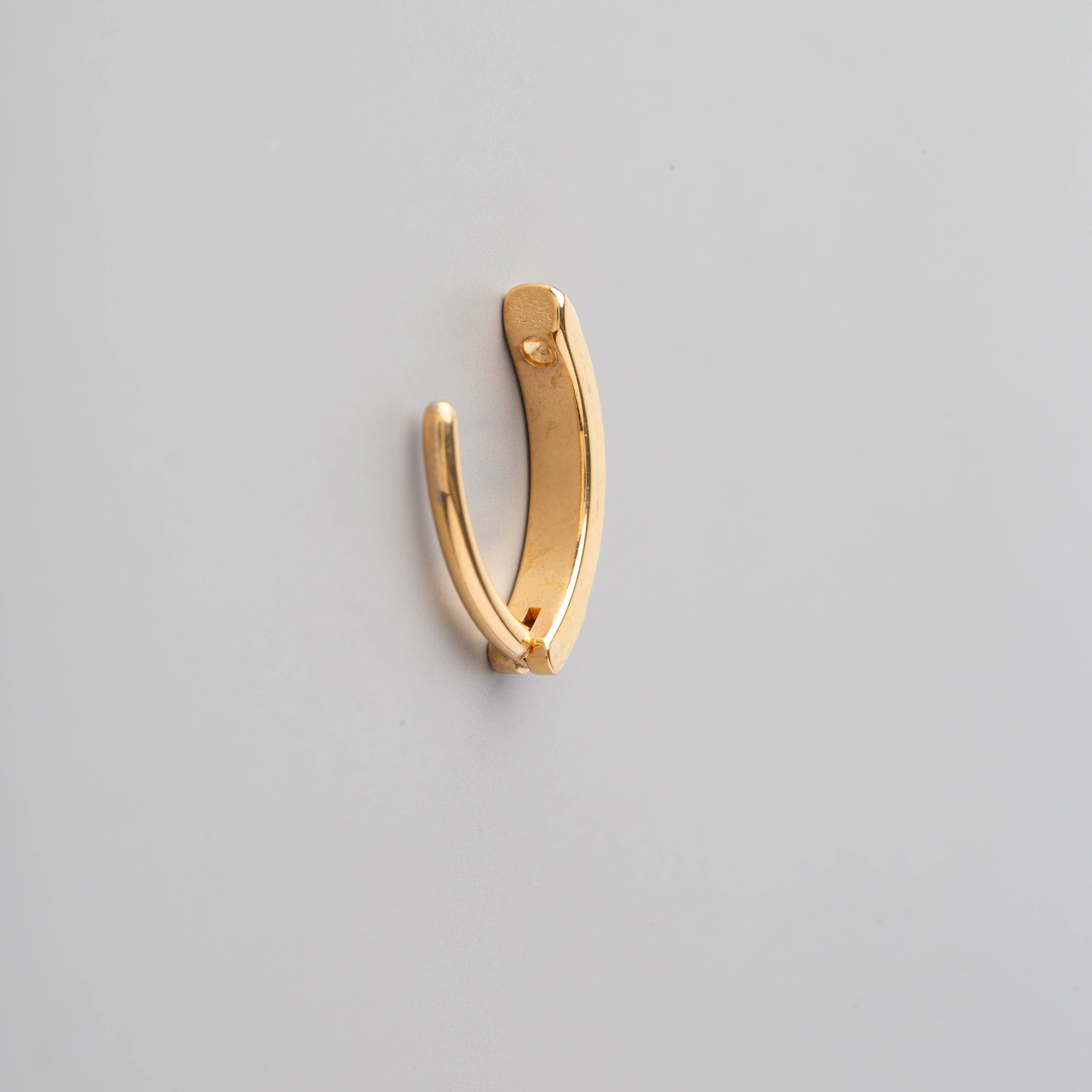 Hinged Clicker Belly Button Ring Double Pave CZ Face in Gold - Titanium - Image 2