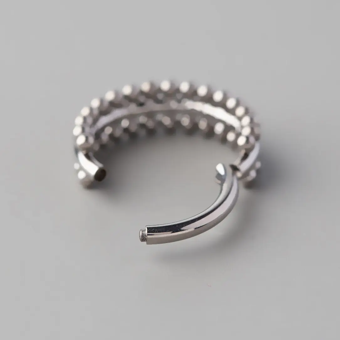 Hinged Segment Ring Double Sided Beads in Silver - Titanium - Image 2