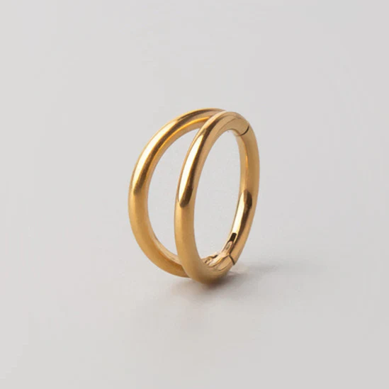 Duality Segment Ring in Gold - Titanium