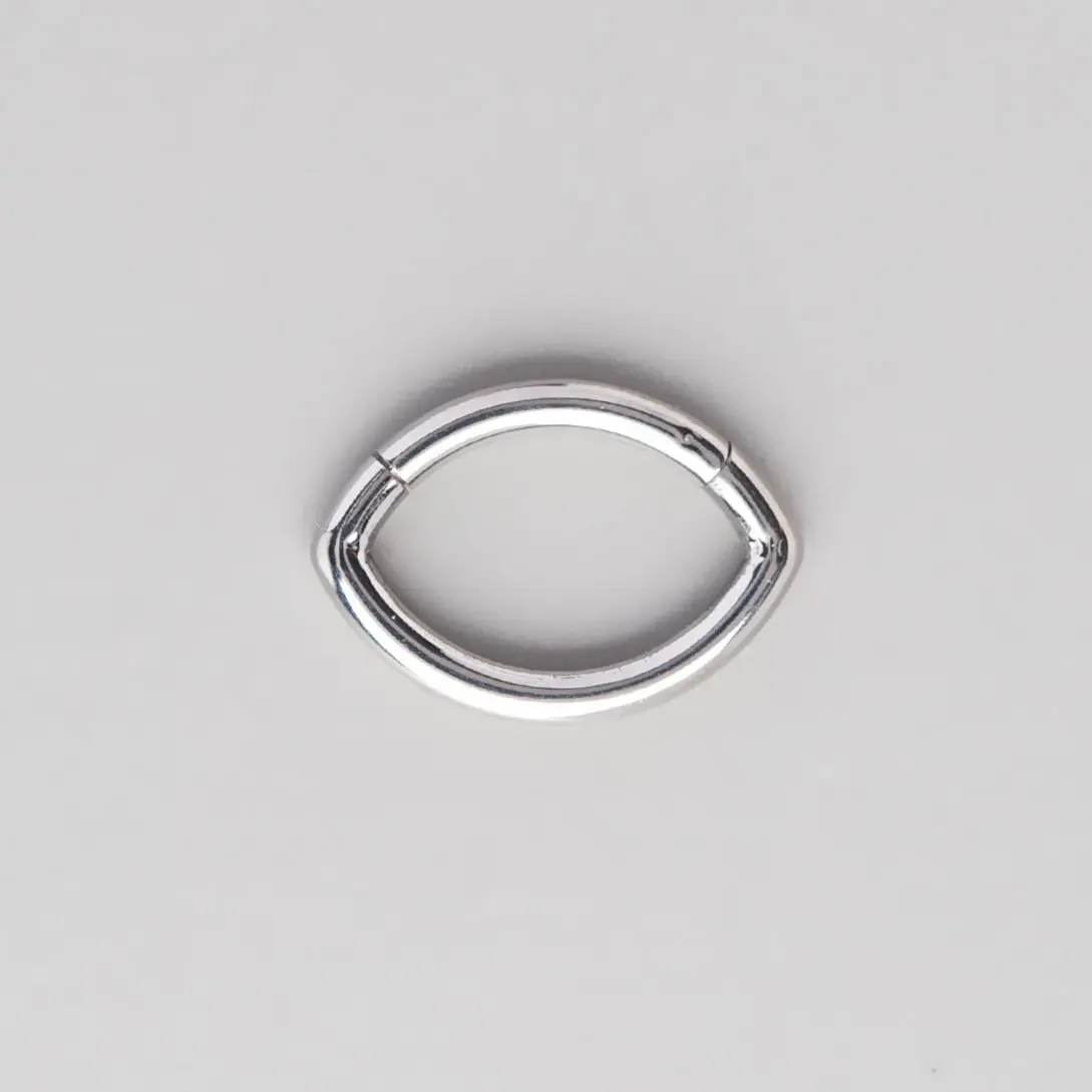 Hinged Segment Ring Oval Shape in Silver - Titanium
