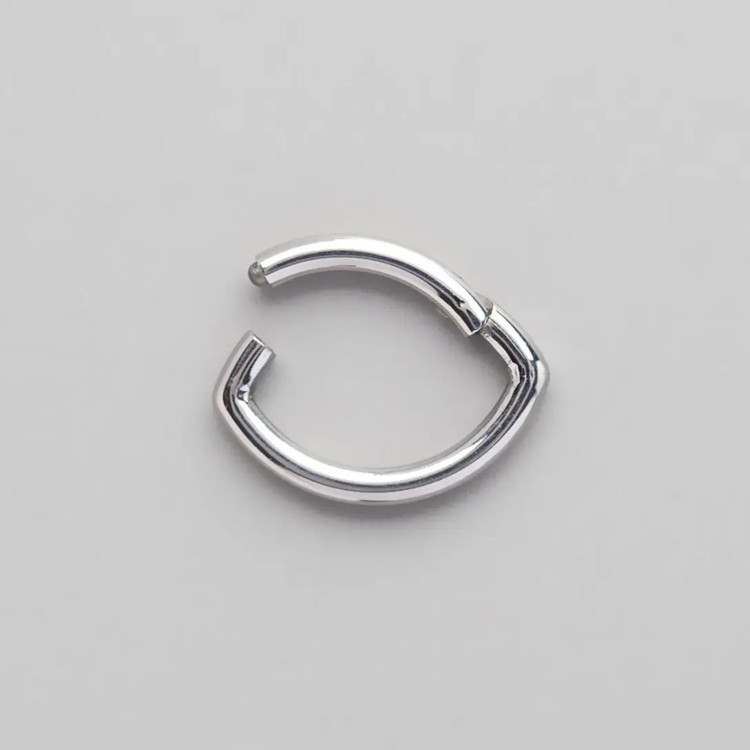 Hinged Segment Ring Oval Shape in Silver - Titanium - Image 2