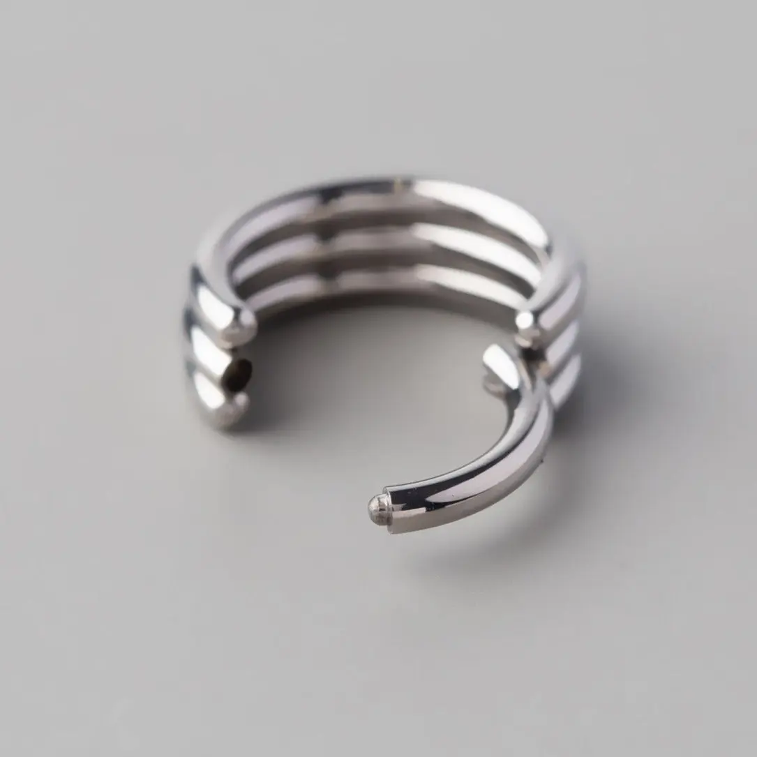 Hinged Segment Ring Triple Lined - Titanium - Image 2
