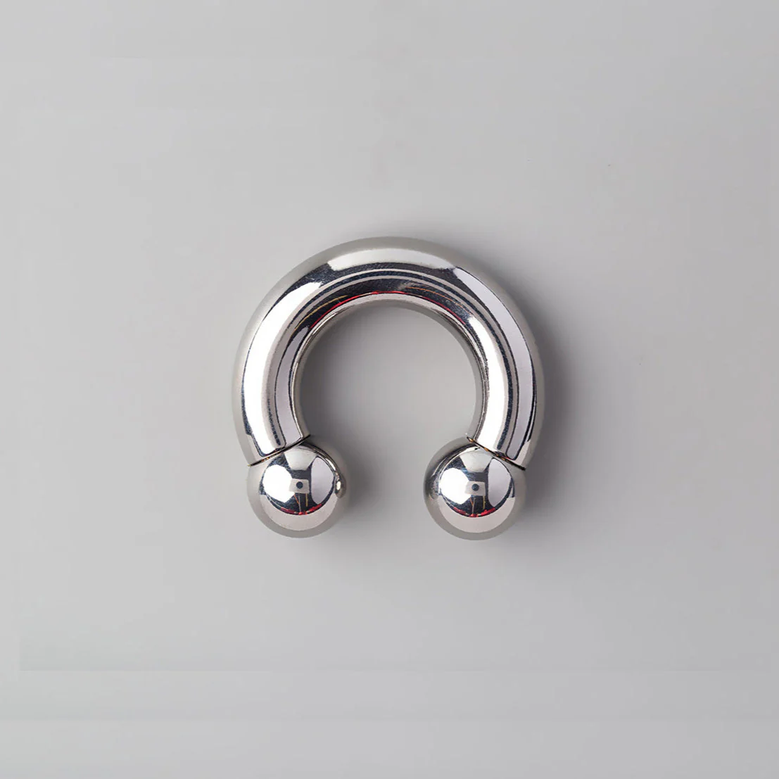 Large Size Circular Barbell with Balls in Silver - Titanium