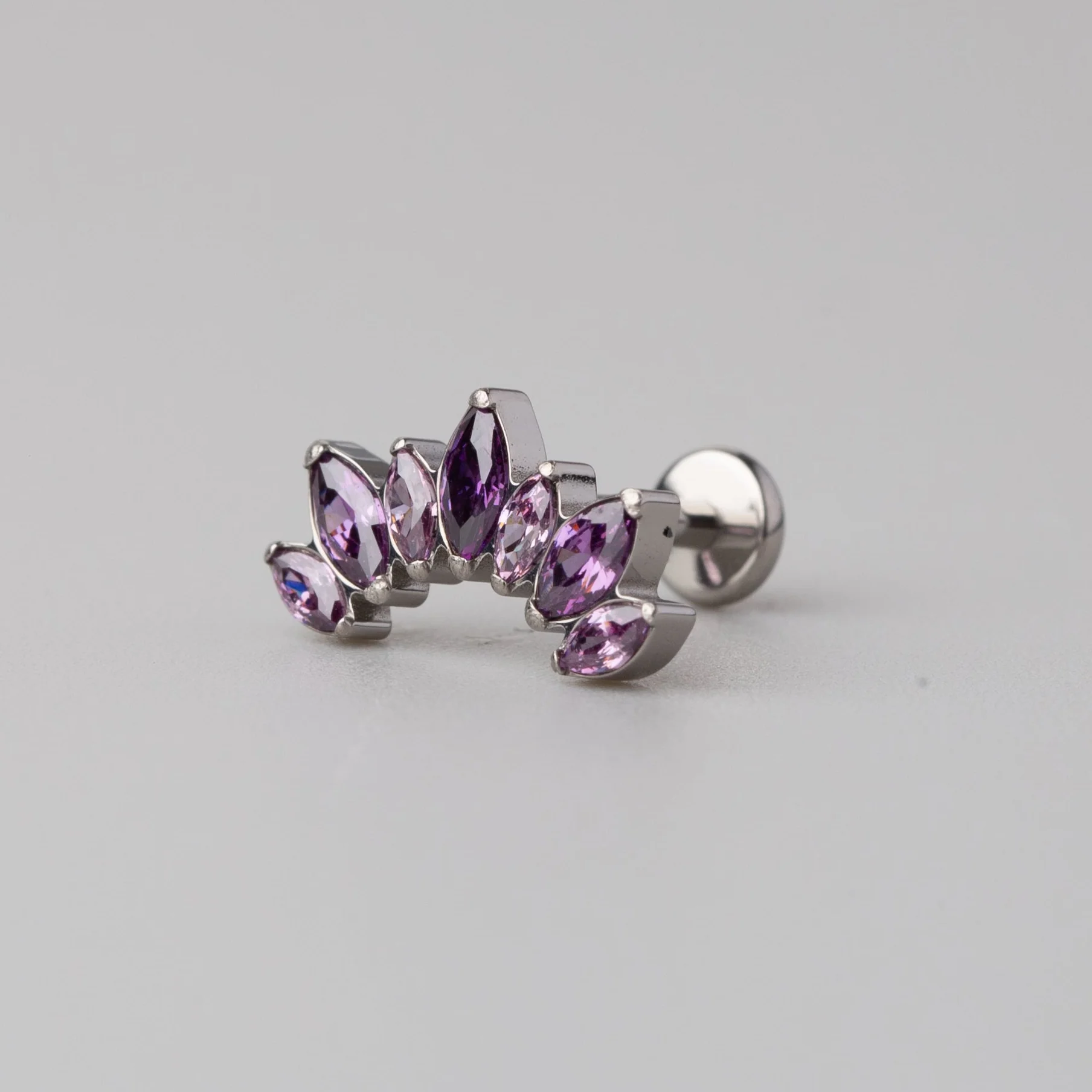 Seven Stone Labret in Purple - Titanium - Image 2