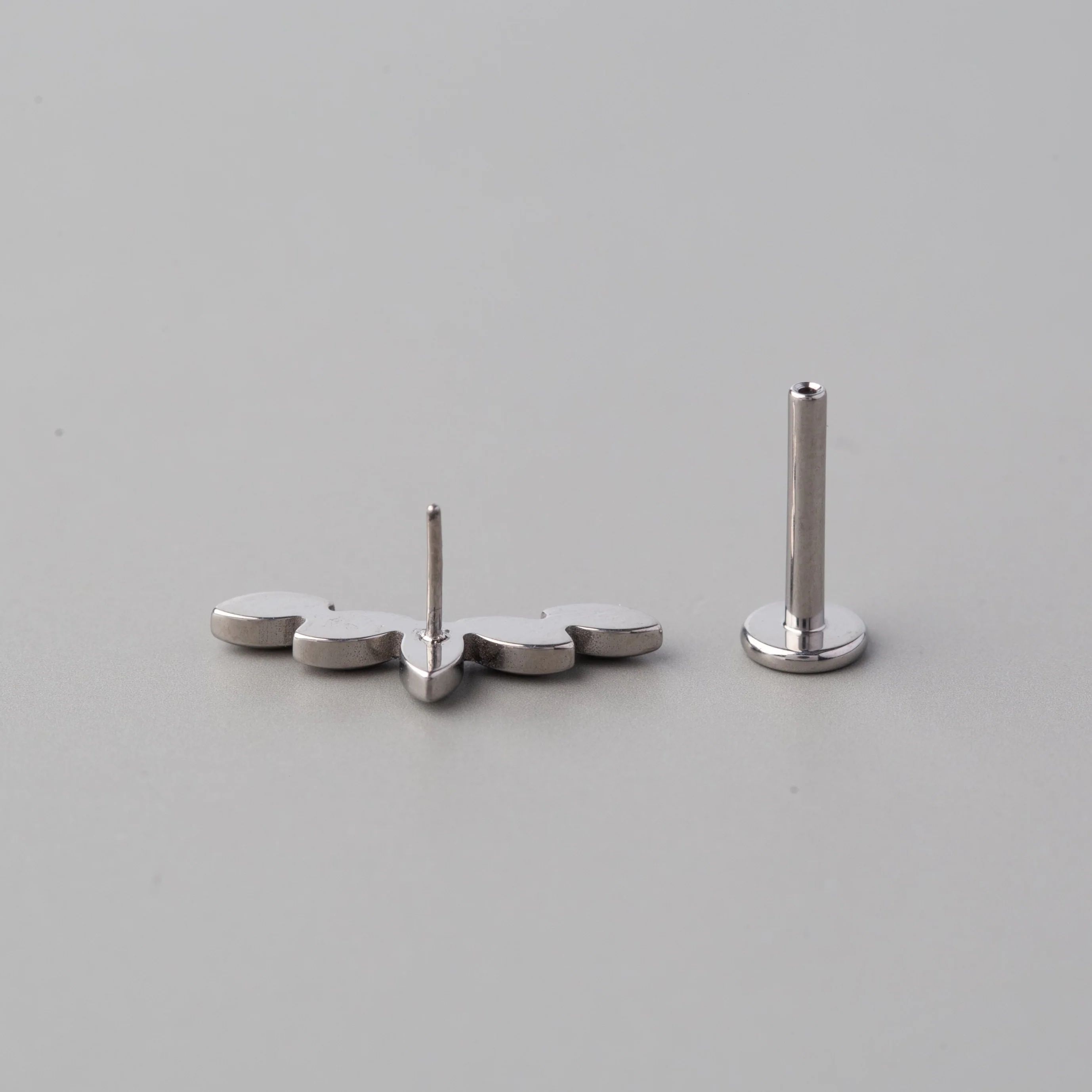 Push Tassels Threadless Labret in Silver - Titanium - Image 2