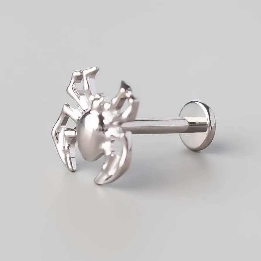 Spider Set Labret in Silver - Titanium - Image 3