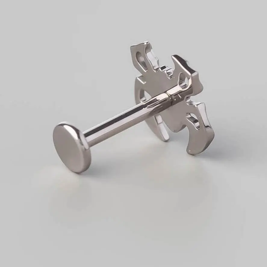 Spider Set Labret in Silver - Titanium - Image 4